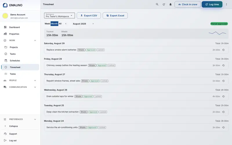 Invoicing and time tracking